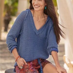 BOGO! Sundance Calm Harbors Sweater Hoodie Denim Blue Size Small